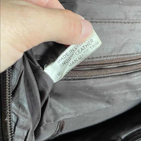 Vintage Genuine Leather 90s Y2K Brown Backpack - Picture 9 of 16